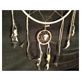 Large double dream catcher with animal skull