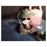 Coleman propane lantern in red and black case