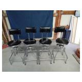 4 upholstered Craftsman metal stools