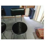 4 upholstered Craftsman metal stools