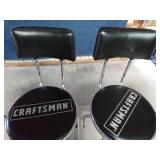4 upholstered Craftsman metal stools