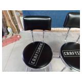 4 upholstered Craftsman metal stools