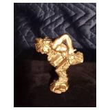 4 - Gold Tone Metal Native American Statues