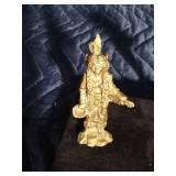 4 - Gold Tone Metal Native American Statues