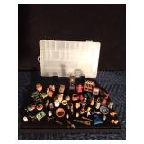 Bass Pro Shop Organizer Full of Mini Figurines: Metal, Wood, Ceramic, Paper, Plastic