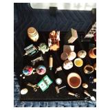 Bass Pro Shop Organizer Full of Mini Figurines: Metal, Wood, Ceramic, Paper, Plastic