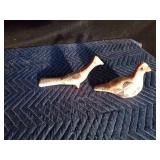 Mexican pottery birds with initials of G. L. signed on bottom of one