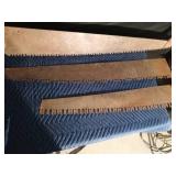 2 Vintage two man saw blades and 1 two men saw