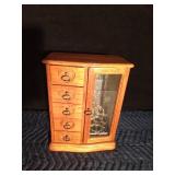 Wood Jewelry Box Full of Jewelry