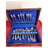 Gorham Stainless Silverware in a Roger’s Bros. Wood Box