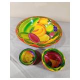 Wood salsa chip and dip set