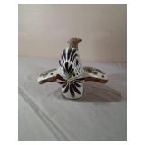 Vintage Mexican Folk Art Pottery of a Quail or Chicken Signed initials by Ken Edwards on the Bottom