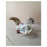 Vintage Mexican Folk Art Pottery of a Quail or Chicken Signed initials by Ken Edwards on the Bottom