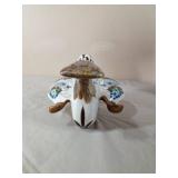 Vintage Mexican Folk Art Pottery of a Quail or Chicken Signed initials by Ken Edwards on the Bottom