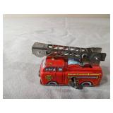 Vintage 1950’s Tin Lithograph Wind Up Fire Truck Toy