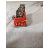 Vintage 1950’s Tin Lithograph Wind Up Fire Truck Toy