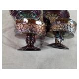 4 Carnival Glass Sherbet Dishes