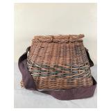 Wicker Fishing Basket with Straps