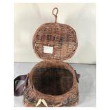 Wicker Fishing Basket with Straps