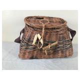 Wicker Fishing Basket with Straps