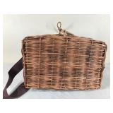 Wicker Fishing Basket with Straps