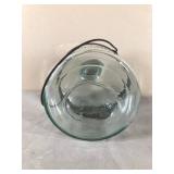 Glass Antique Teal Glass Kerosene Bottle