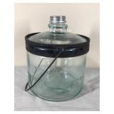Glass Antique Teal Glass Kerosene Bottle
