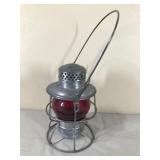 Vintage Adlake Kero 1921-1923 P&P RR (Railroad) Lantern with Red Glass