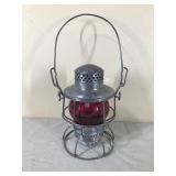 Vintage Adlake Kero 1921-1923 P&P RR (Railroad) Lantern with Red Glass