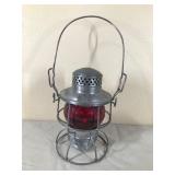 Vintage Adlake Kero 1921-1923 P&P RR (Railroad) Lantern with Red Glass