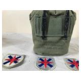 Vintage Army Cap, Canteen and Patches