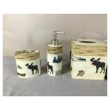 Moose Bathroom Set of 4 Piece Plus 2 Kleenex Box Holder