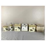 Moose Bathroom Set of 4 Piece Plus 2 Kleenex Box Holder