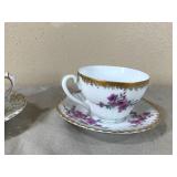 Lefton China Cup and Saucer plus Gold Trimmed Floral Pattern Cup and Saucer