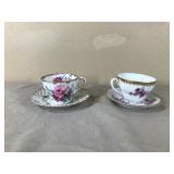Lefton China Cup and Saucer plus Gold Trimmed Floral Pattern Cup and Saucer
