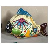 Fish Coasters, Ceramic Fish, Metal Fish, Old Man Wood Musician Figurine, Ceramic Trees, Small Vase