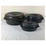 Set of 3 Roasting Pans - Large - Medium and Small