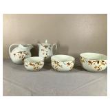 Hall’s Superior Kitchen Ware - Coffee Server - Pitcher and 3 Serving Bowls
