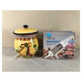 Cookie Jar and Cookie Press in Box