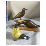 Wood, Stone, Ceramic Bird Figurines plus 2 Bird Books (Wild and N. American)