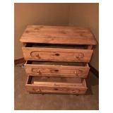 Vintage Solid Wood 3 Drawer Dresser - Smoke Free