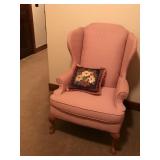 Vintage Queen Anne Wingback Arm Chair  - Smoke Free