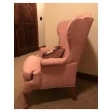 Vintage Queen Anne Wingback Arm Chair  - Smoke Free