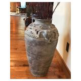 Home Decor - Large Vase with Branches for Decoration and Elephant Heads on Each Side