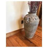 Home Decor - Large Vase with Branches for Decoration and Elephant Heads on Each Side
