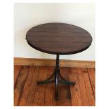 Adjustable Metal Framed Solid Wood Accent Round Table - Smoke Free