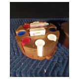 Vintage poker chip set with cards in case with cover