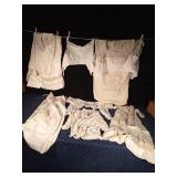 Vintage bras, dresses, shirt & skirt, flour sack