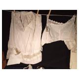 Vintage bras, dresses, shirt & skirt, flour sack