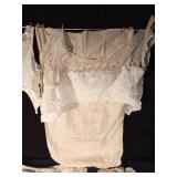 Vintage bras, dresses, shirt & skirt, flour sack